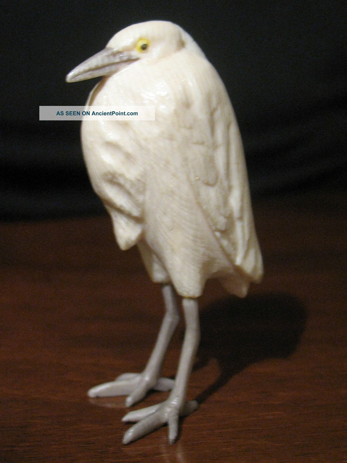 Ox Bone 象牙 Chinese Japanese Figure Bird Crane Carving,  Good Condition Elephants photo