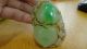 Prefect Chinese Antique Green Jade Pendant/two Peaches & Bat Necklaces & Pendants photo 1