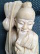 Pair (2) Of Matched Antique Chinese Carved Soapstone Fishermen Sculpture Men, Women & Children photo 10