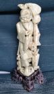 Pair (2) Of Matched Antique Chinese Carved Soapstone Fishermen Sculpture Men, Women & Children photo 7