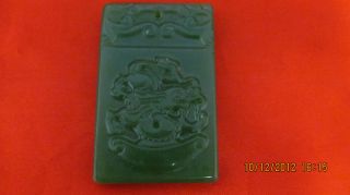 Fine Holiday Gift Chinese Jade Pendant Dragons Carved On Sale photo