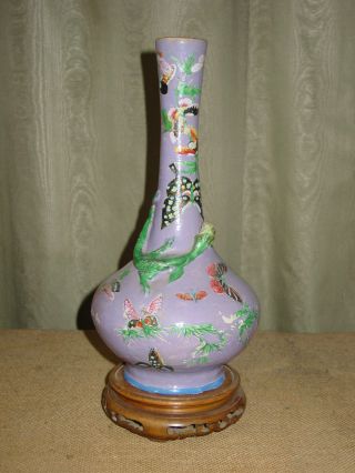 Rare 18th ' Century Chinese Or Dutch Ceramic Vase With Chinese Decor. photo