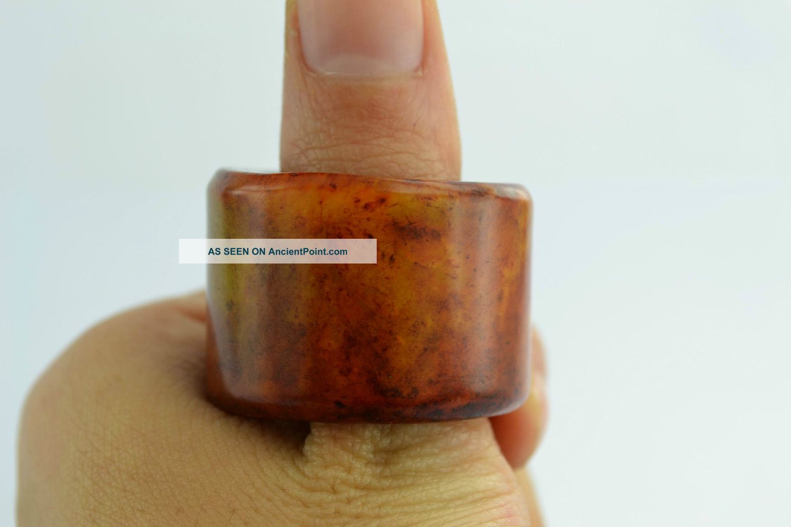China Rare Collectibles Old Decorated Wonderful Handwork Jade Burnish Ring Uncategorized photo