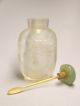 Clear Antique Hand - Crafted Snuff Bottles Set 4 Pcs (tusk Spoon & Jade Stopper) Snuff Bottles photo 7