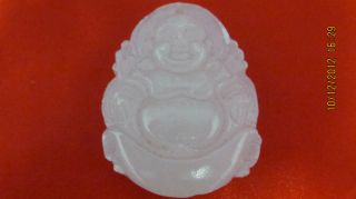 Festive Gift Chinese Jade Pendant Buddha Carved Design photo