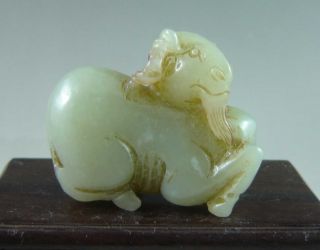 Fine Old Chinese Hetian Jade Carved Sheep Pendant photo