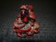 Unique Chinese Red Lacquer Female Dragon Foo Dog With Turtle Shell & Baby Statue Dragons photo 4