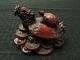Unique Chinese Red Lacquer Female Dragon Foo Dog With Turtle Shell & Baby Statue Dragons photo 6