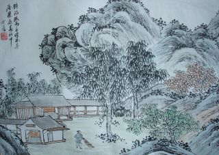 Chinese Painting Leave - Handed Painted photo