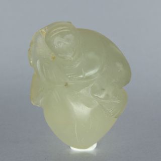 Antique Carved Jade 120511 - 1548 H42xw32xd18mm Weight 25g photo
