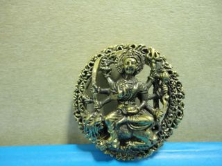Durga Devi Powerful Fearless Hindu Thai Amulet Pendant photo