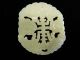 Antique Chinese Celadon Jade Shou Character,  Bats,  And Flower 19th Century Necklaces & Pendants photo 1