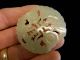 Antique Chinese Celadon Jade Shou Character,  Bats,  And Flower 19th Century Necklaces & Pendants photo 7