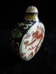 Chinese Qing Dynasty Qianlong Year Porcelain Red Dragon Snuff Bottle Snuff Bottles photo 2