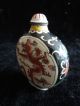 Chinese Qing Dynasty Qianlong Year Porcelain Red Dragon Snuff Bottle Snuff Bottles photo 3