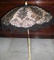 ·mar· Chinese Umbrella,  19th Century,  Silk & Chantilly,  Magnificent Carving Other photo 5