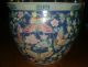 Vintage Chinese Export Porcelain Famille Rose Fish Bowl Planter Cachepot Vase Pots photo 3