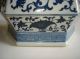 Vintage Chinese Blue & White Hexagon Porcelain Covered Pot Pots photo 4