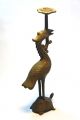 Rare Antique Candlestick Made From Brass Bird Stand On Turtle Style Other photo 3
