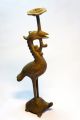 Rare Antique Candlestick Made From Brass Bird Stand On Turtle Style Other photo 5