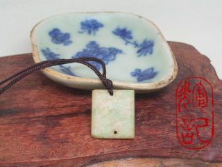 Vintage Jade - Amulet - 19 Century Chinese Antique Jadeite Pendant photo