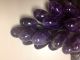 Vintage Africa Amethyst Grape Cluster With Dark New Jade Leaves - Handmade Other photo 3