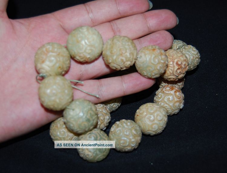 Fine Chinese Jade Stone Carving 25 Big Bead Figure Other photo