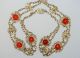 Antique Chinese Gilded Sterling Silver Carnelian Bats & Floral Pendant Necklace Necklaces & Pendants photo 1