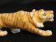 Polychrome Chinese Japanese Ox Bone 象牙 Figure Carving Tiger,  Good Cond Tigers photo 1