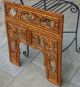 Antique Asian Chinese Carved Wood 3 Section Frame Glass Inset Temple Panel Other photo 9