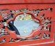 Antique Asian Chinese Carved Wood 3 Section Frame Glass Inset Temple Panel Other photo 11