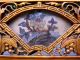 Antique Asian Chinese Carved Wood 3 Section Frame Glass Inset Temple Panel Other photo 7