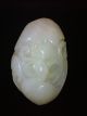 Chinese White Color Jade Carving Of A Brid With Flower Other photo 1