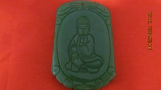 Fine Christmas Gift Chinese Jade Figure Of Buddha Carved Necklace & Pendant photo