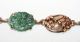 Antique Chinese 14k Gold Plated Copper Base Carved Jadeite Jade Floral Bracelet Bracelets photo 2