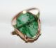 Antique Chinese 14k Gold Carved Green Jadeite Jade Floral Ring And Earrings Set Other photo 5