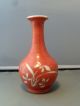 Antique 19th Century Chinese Porcelain Orange Monochrome Iron Red Vase Export Vases photo 2