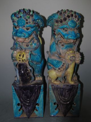 A Pair Huge Chinese Porcelain Lions photo