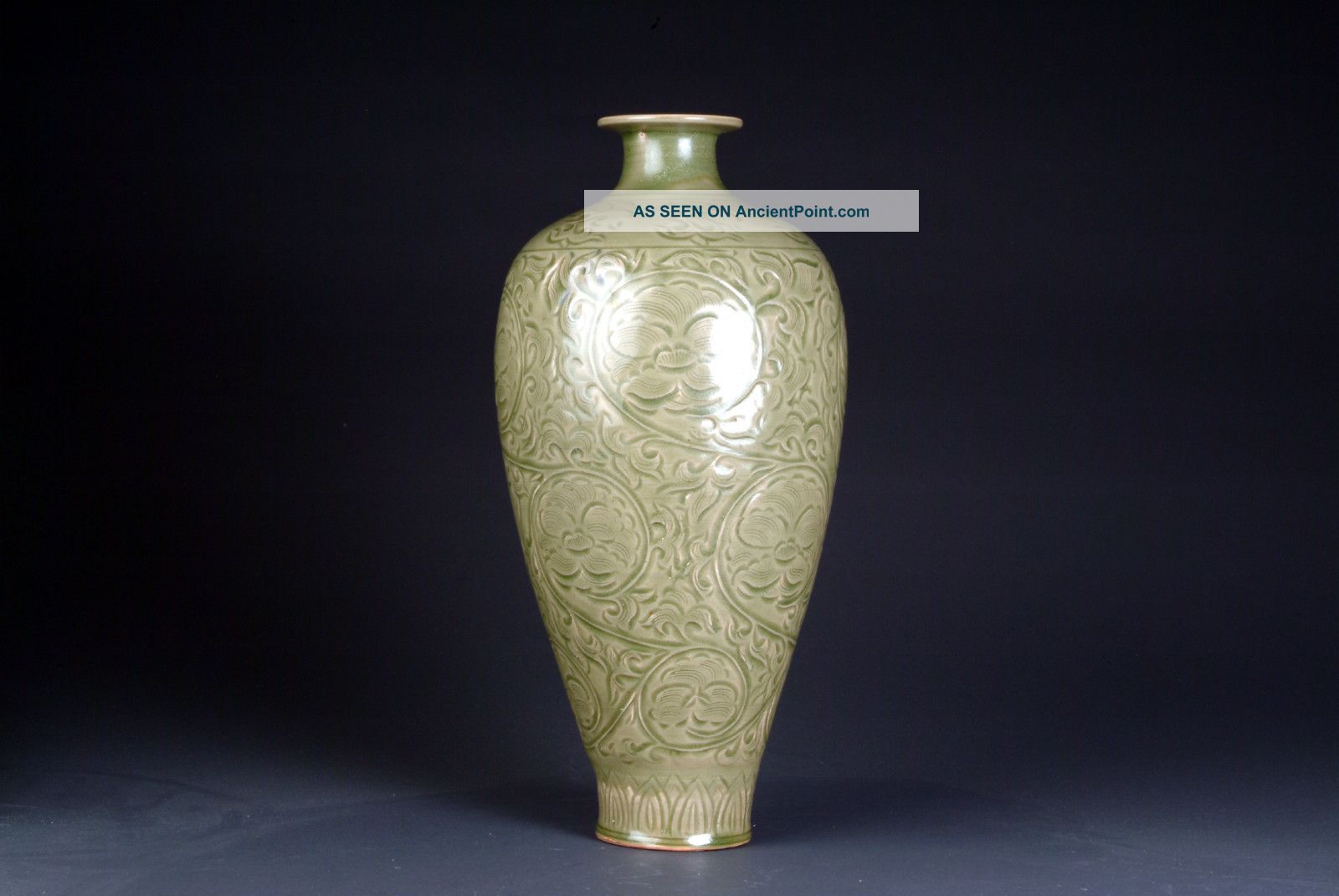 Chinese Antique Porcelain Northern Song Dynasty Yaozhou Ware Large Meiping Vase Vases photo