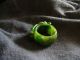 Rare Vintage Carved Dark Spinach Green Jadeite Jade Fox Brings Money Finger Ring Rings photo 3