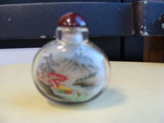 Vintage Japanese Reverse Painting Snuff Bottle - To Meet photo