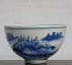 Chinese Blue And White Porcelain Hand - Made Hand - Painted Landscape Bowl Ruoshen M Bowls photo 1