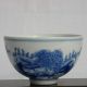 Chinese Blue And White Porcelain Hand - Made Hand - Painted Landscape Bowl Ruoshen M Bowls photo 2
