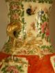 R732 Antique Chinese Famille Rose Porcelain Vase,  Birds,  Sculpted Sides Vases photo 7