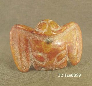With Carved Chinese Hongshan Jade Bird Pendant photo