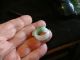 Vintage Carved Apple Green Three Color Crown White Nephrite Jade Finger Ring Rings photo 3
