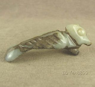 With Carved Chinese Old Jade Fancy Bird Pendant photo