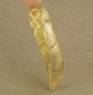 Chinese Hongshan Jade With Carved Human Pendant photo