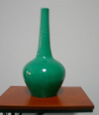 Chinese Asian Culture Apple Green Porcelain Tall Candlestick Vase 