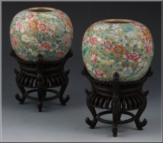 Fine Pair Of Chinese Hongxian Mark & Period Rose Bowls photo